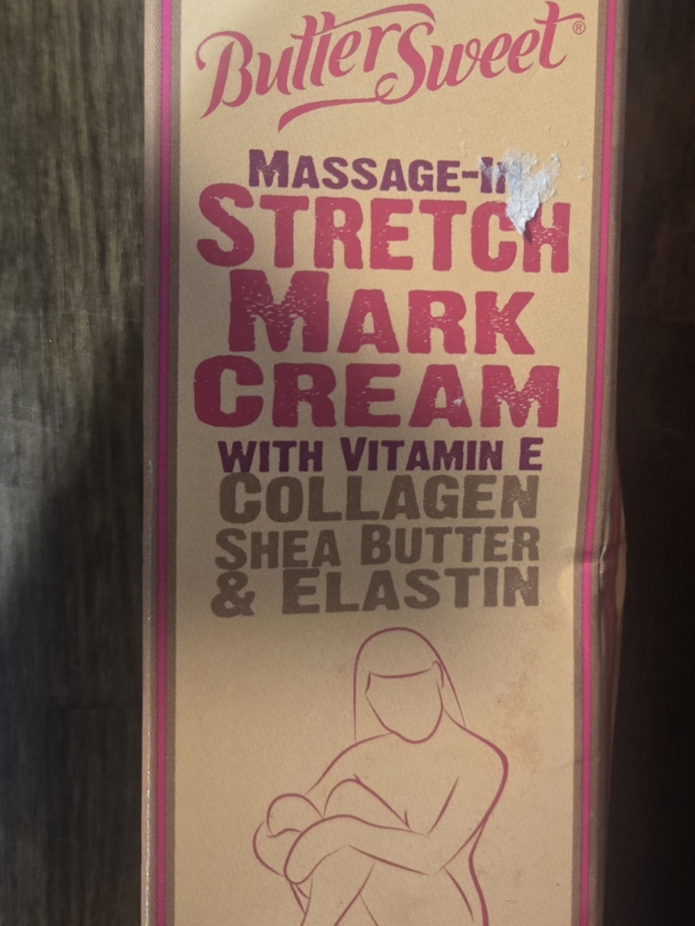 BUTTER SWEET-COCOA BUTTER-MASSAGE-IN STRETCH MARK CREAM-W/VITAMIN E-COLLAGEN-NIB